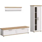 Home Affaire Wohnwand HOME AFFAIRE "Cosenza", sibu lärche nachbildung, B:336cm H:161cm T:40cm, Kastenmöbel-Sets, Wohnwand, Cosenza, Breite: 336 cm, Vitrine, Lowboard, Wandboard