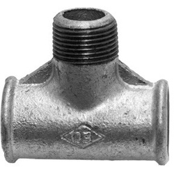 Temperguss Fitting verzinkt T-Stück I/A/I 1/2"
