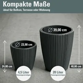 Prosperplast Oro Ø 39 x 40 cm Dunkelgrau