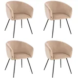 Home Deluxe Esszimmerstuhl, Beige, Kunststoff, 58x75x58 cm, Esszimmer, Stühle, Esszimmerstühle, Armlehnenstühle