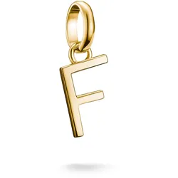 Charm Buchstabe THOMAS SABO "Charm Alphabet/Buchstabe - Connect", gold (gelbgoldfarben), Charms, Damen, F, Silber 925, recycelt