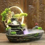 [zimmerbrunnen] + Kunstharz + Modell Rwg42 + [dekorativer Feng Shui Mit Licht & Zerstäuber]