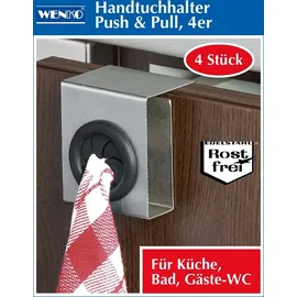 Wenko Maximex Küchenhaken Push - Pull, 4er Set