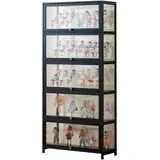 errtsdb 80x33x172cm Sammlervitrine, 5 Schicht glasvitrine stehend, vitrinenschrank vitrinenschrank Wohnzimmer für Miniaturmodelle von Autos, Figur, Modellbau, Schwarz/Von Allen Seiten transparent