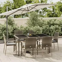 vidaXL Garten-Essgruppe 7-tlg. Grau