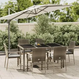 vidaXL Garten-Essgruppe 7-tlg. Grau