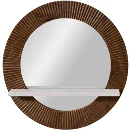 MASSIVMOEBEL24.DE Wandspiegel Mango 65 x 15 cm Braun/Weiß