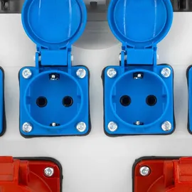Doktorvolt Baustromverteiler mit Stecker 16A 32A 4x230V auf Ständer Mobilverteiler Stromverteiler TGD-S/FI 32A 16A 4x230V Stromverteiler Wandverteiler mit VD...