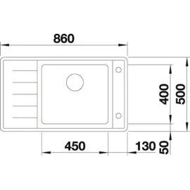 Blanco Andano XL 6 S-IF Compact links edelstahl seidenglanz + Excenterbetätigung + InFino
