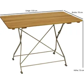 DEGAMO BAD TÖLZ 5-teilig (2x Stuhl, 2x Armlehnensessel, 1x Tisch Rund 100cm), Flachstahl verzinkt - Garnitur