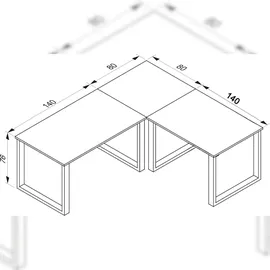 VCM Schreibtisch Lona Weiß