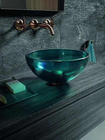 Glassdesign Rose Aufsatzwaschtisch Florence Glass Atelier - petrol