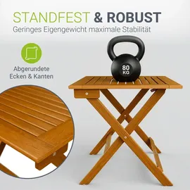 Juskys Juskys® Beistelltisch Zadar Klappbar wetterfest geölt Akazienholz, Garten