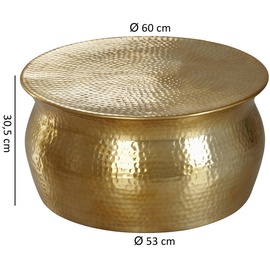 Wohnling Couchtisch Aluminium gold 60,0 x 60,0 x 30,5 cm
