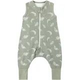 Owlivia 1.0 Tog Baby Schlafsack aus 100% Bio-Baumwolle mit Füßen - Ganzjähriger Komfort für Ihr Kleinkind, Feder Grün 70 cm (1 Jahr) - 1.0 TOG 70 cm (1 Jahr)
