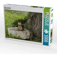 Calvendo Squirl mit Baby 1000 Teile Puzzle quer |