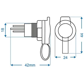 PRO PLUS ProPlus Einbau-Steckdose DIN 12 - 24V Belastbarkeit Strom max.=16 A