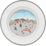 Villeroy & Boch Design Naif Suppenteller Hühnerhof 21 cm, Premium Porzellan, Weiß/Bunt