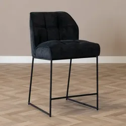 Bronx71 Barhocker Stoff Jelle schwarz 70 cm