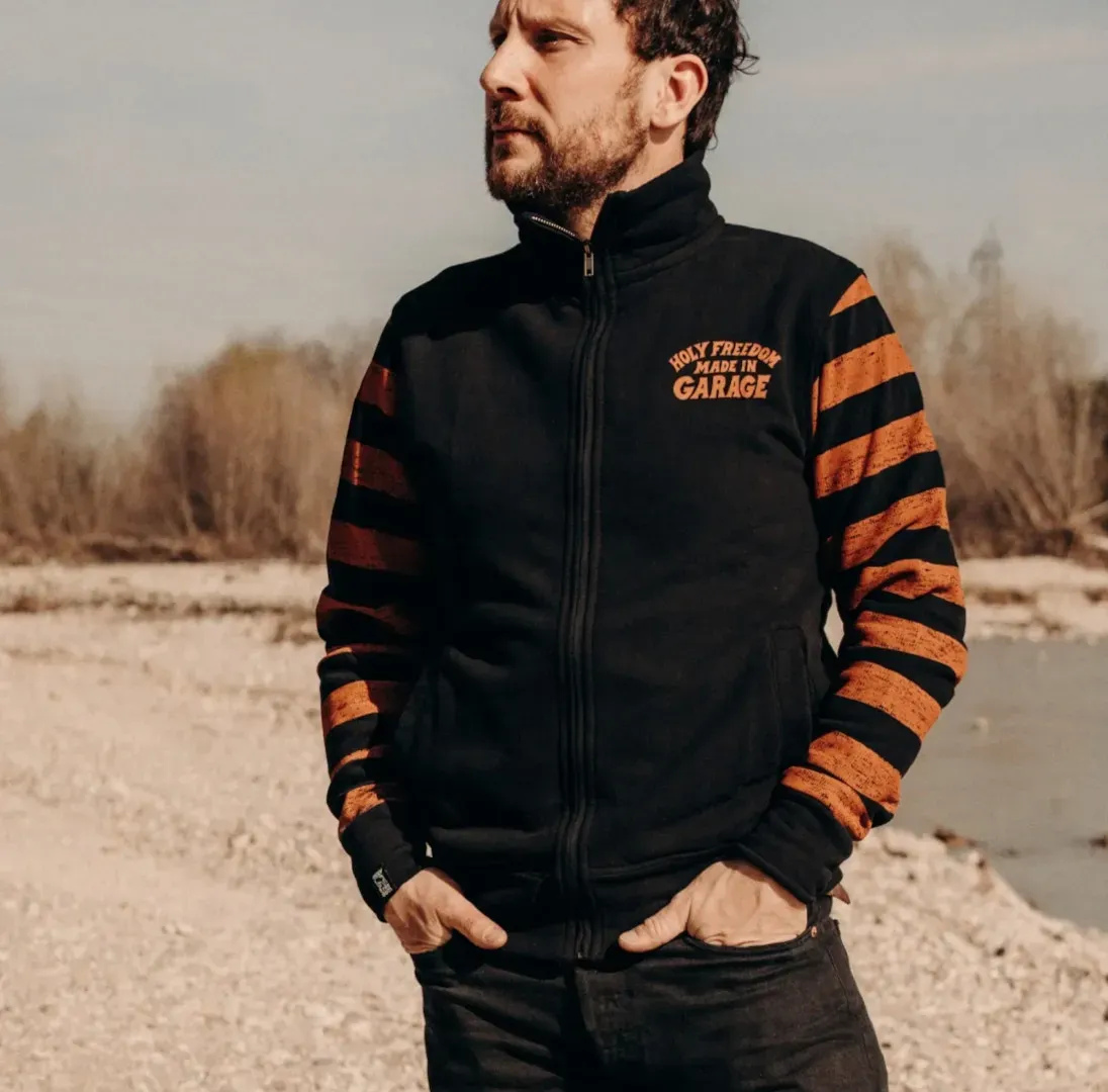 HolyFreedom Garage Sweatshirt met rits, zwart-oranje, S Voorman