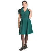 Hell Bunny Vera Lynn Dress Green Frauen Mittellanges Kleid grün XXL 100% Polyester Fashion & Style - XXL