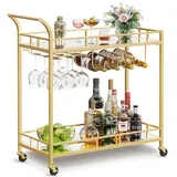 VASAGLE Servierwagen gold 86,0 x 38,0 x 90,0 cm