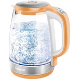Sencor SWK 2193OR Glaswasserkocher 2,0 Liter Kapazität 2200 Watt Leistung Edelstahl Innenlicht 100% BPA frei Temperaturregelung (50°C bis 100°C)