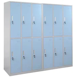MCW Schließfach Preston T829, Schließfachschrank Wertfachschrank Spind, Metall 12 Fächer