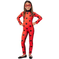 Funidelia Offizielles Ladybug Kostüm für Mädchen mit Overall und Maske, Miraculous Anzug Kinder, Karneval, Halloween und Partys – Größe 3-4 Jahre