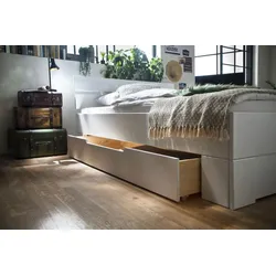 Schubkasten-Unterbau HOME AFFAIRE "Progress für extra Stauraum unter dem Bett", weiß, B:62cm H:23cm T:166cm, Schränke, Massivholz, FSC-zertifiziert, massive Fichte
