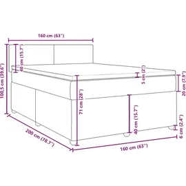 vidaXL Boxspringbett 160 x 200 cm Schwarz