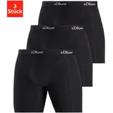 S.Oliver Langer Boxer »Boxershorts für Herren«, (Packung, 3 St.), mit längerem Bein Gr. S, schwarz, , 93079717-S