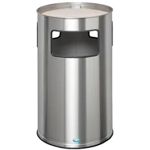 Proregal Kombiascher mit Kantenschutz 69,2 Liter, HxBxT 75 x 42 x 42 cm Edelstahl Aschereinsatz Edelstahl