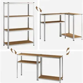 monzana Schwerlastregal MDF 160x90x40cm silber 700kg 4 Platten