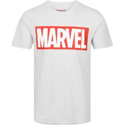 RE:COVERED X MARVEL Herren T-Shirt mit MARVEL Aufdruck Baumwoll-Shirt Kurzarm-Shirt IFMMMARV1101 Weiß - L