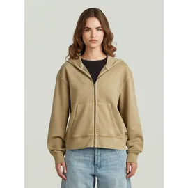 G-Star Washed Hoodie Zip Relaxed Sweatshirt Beige L