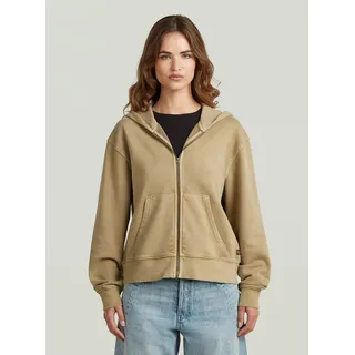 G-Star Washed Hoodie Zip Relaxed Sweatshirt Beige L