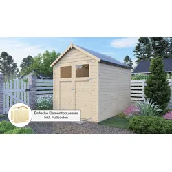 Gartenhaus KONIFERA "Sylt 3", beige (naturbelassen), Fußboden im Gartenhaus, ohne Dacheindeckung, Gartenhäuser, Inklusive Fussboden
