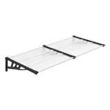 vidaXL Türvordach Schwarz und Transparent 199x90 cm Polycarbonat