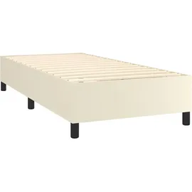 vidaXL Boxspringbett mit Matratze & LED Creme 90x190 cm Kunstleder