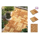 vidaXL Terrassenfliesen 30 Stk. 30x30 cm Massivholz Teak