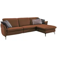 Livetastic Ecksofa, Cognac, Metall, 4-Sitzer, Ottomane rechts, L-Form, 233x179 cm, Made in EU, Hocker erhältlich, motorische Relaxfunktion, Armteil links, rechts, Wohnzimmer, Sofas & Couches, Wohnlandschaften, Ecksofas