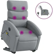 vidaXL Massagesessel Elektrisch 92 x 99,5 x 92 cm Hellgrau mit Aufstehhilfe