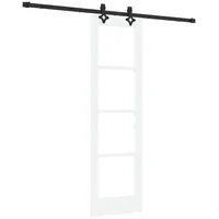 vidaXL Haustür Schiebetür ORKDAL Weiß und Schwarz 61 x 198,5 cm (1-St) schwarz