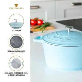 masterclass Gussaluminium-Auflaufform, himmelblau, 24 cm, 4 Liter, Geschenkbox