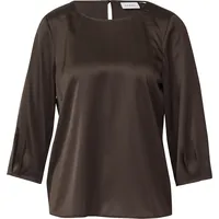 Comma, Satinbluse mit 3/4-Ärmeln Braun 34