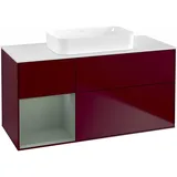 Villeroy & Boch Finion Waschtischunterschrank G701GMHB 120x60,3x50,1cm, Regal rechts Olive Matt Lacquer, Peony Matt