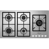 Gurari FQ 905 VRGL Gaskochfeld 90 cm, Edelstahl, 4,0 KW WOK, 5 Gasbrenner,Erdgas, FL.Gas