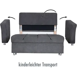 die planbar Schlafsofa DIE PLANBAR "MP-PD19021", grau (anthrazit), B:196cm H:90cm T:100cm, 100% Polyester, Sofas, Schlafsofa, mit Längsschläferfunktion 140x210 cm