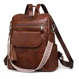 SUCIKORIO Leder Rucksack Damen Klein, 2 in 1 Rucksack Handtasche Elegant Wasserdicht Cityrucksack Damen Mini Rucksäcke Modern Reiserucksack Rucksackhandtaschen für Reisen, Arbeit, Schule